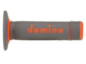 Domino A02041C4552 - Puños Domino Off Road Gris - Naranja Cerrados D 22 mm L 118