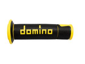 Domino A45041C4740B7 - Puños Domino On Road Racing Negro/Amarillo Abiertos D 22 mm